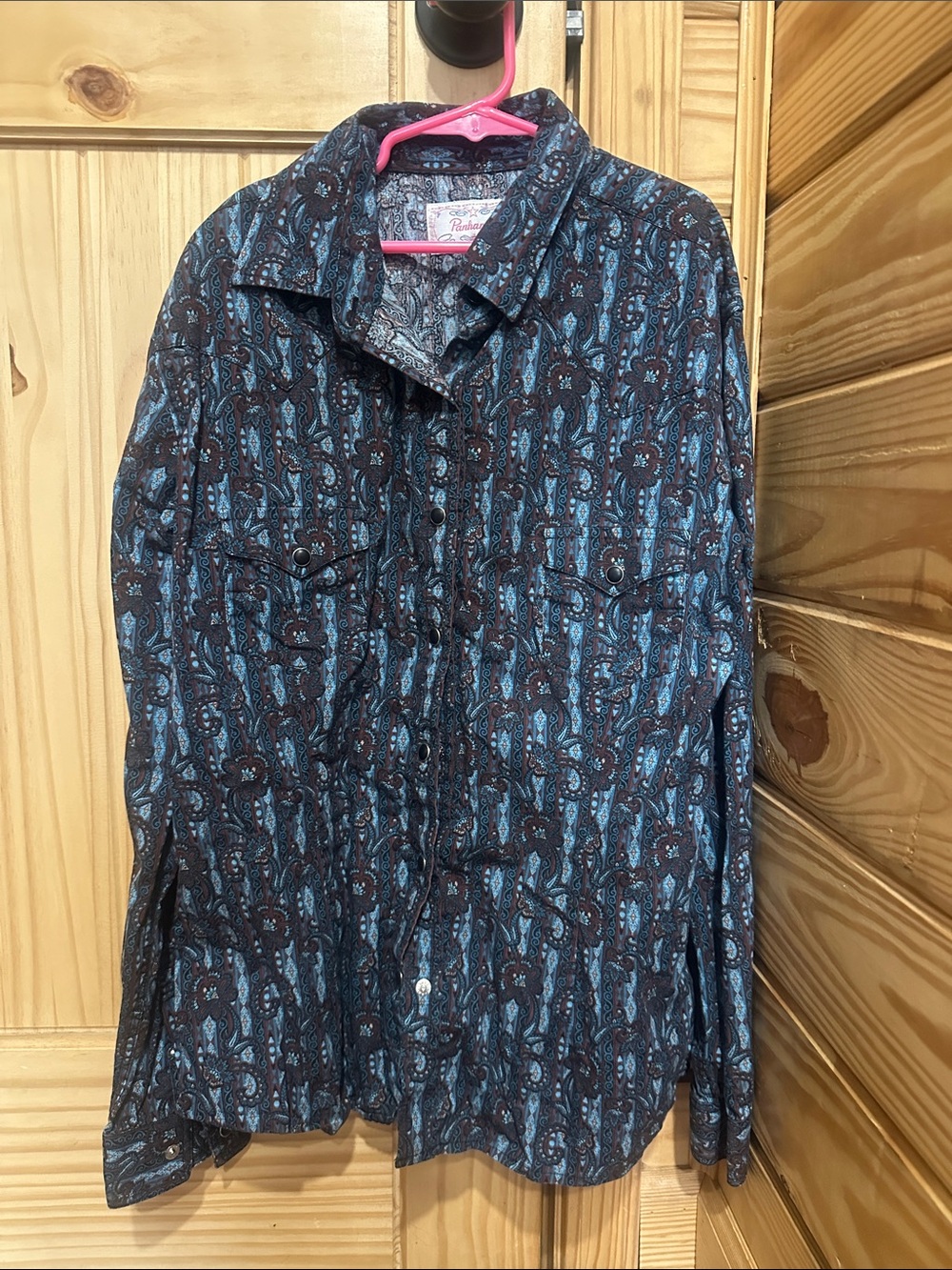Lightweight Women's Shirt Jacket in Blue & Brown Paisley
